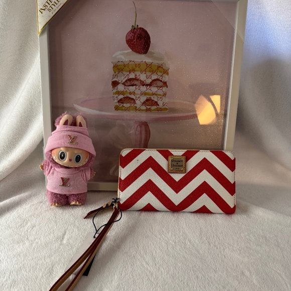 Dooney & Bourke Handbags - Dooney & Bourke Chevron Large Zip Around Wallet Clutch Wristlet.